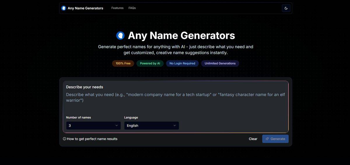 Any Name Generators