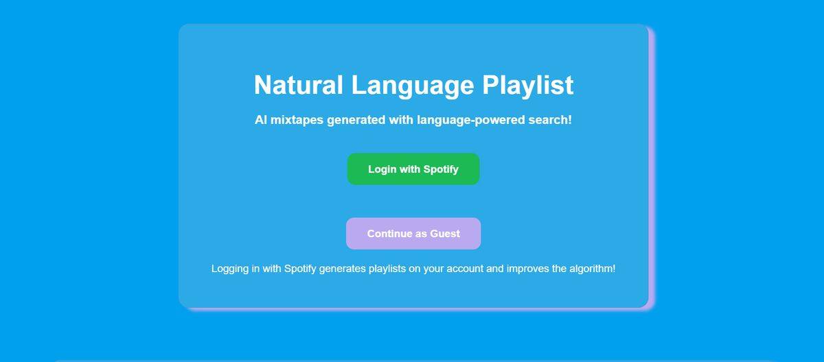 Natural Language Playlist