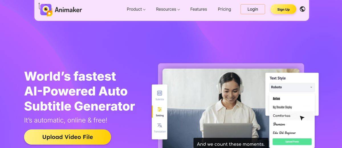 Animaker's Subtitle Generator