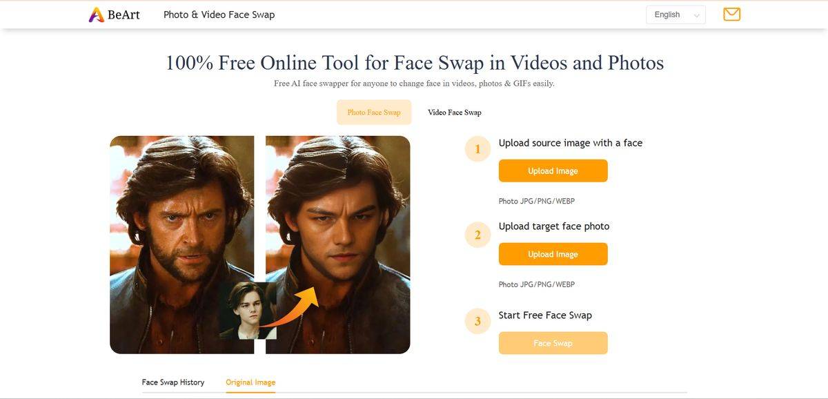 BeArt AI photo face swap