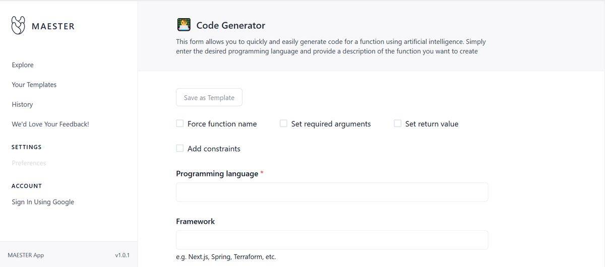Maester Code Creator