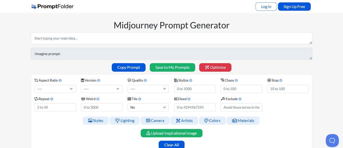 Mid Journey Prompt Helper