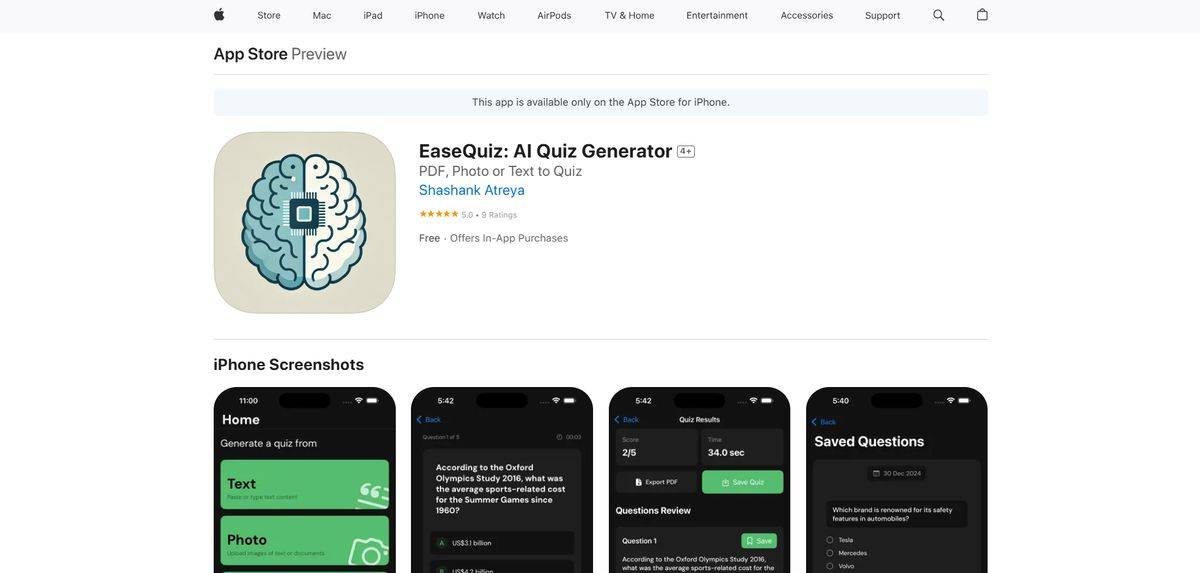EaseQuiz - AI Quiz Generator