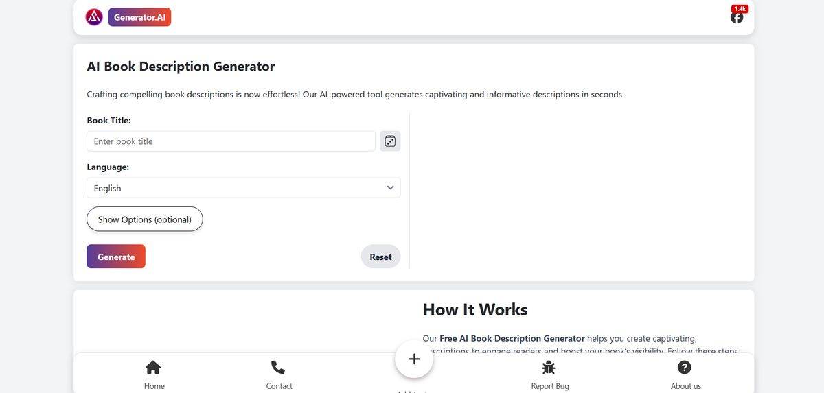 AI Book Description Generator