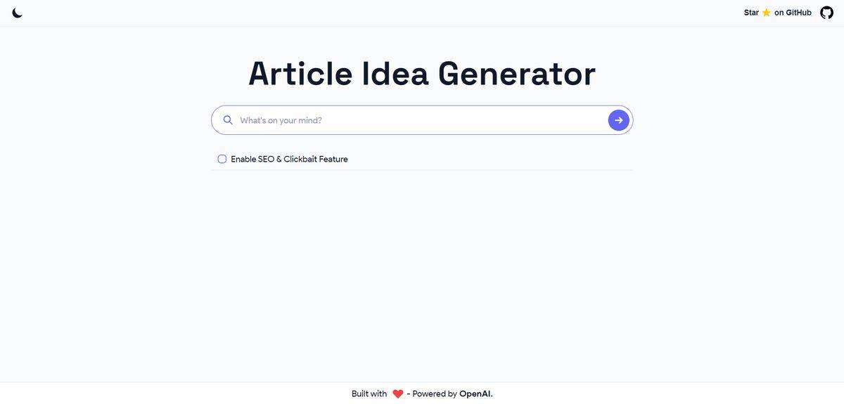 Article Idea Generator