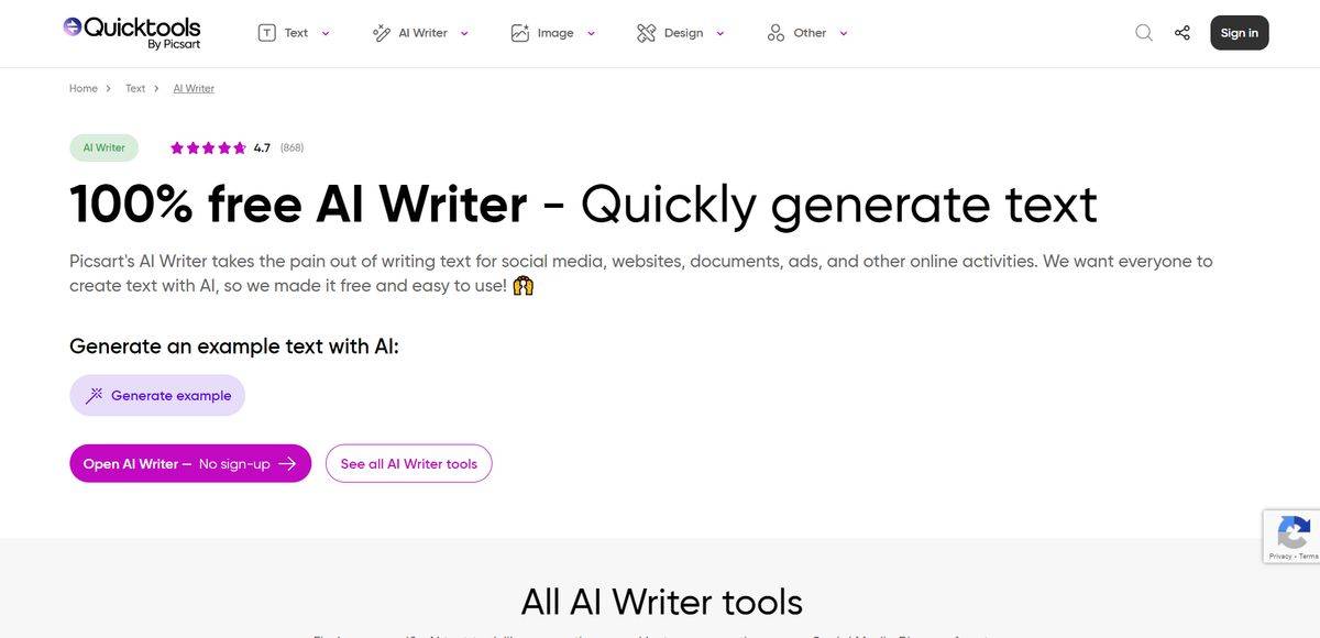 Ai Writer by Picsart
