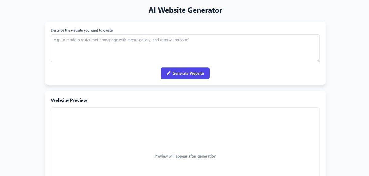 Free AI Website Generator